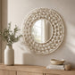 Specchio da parete - Design rotondo Boho Bali bianco (60 cm) - Lenai