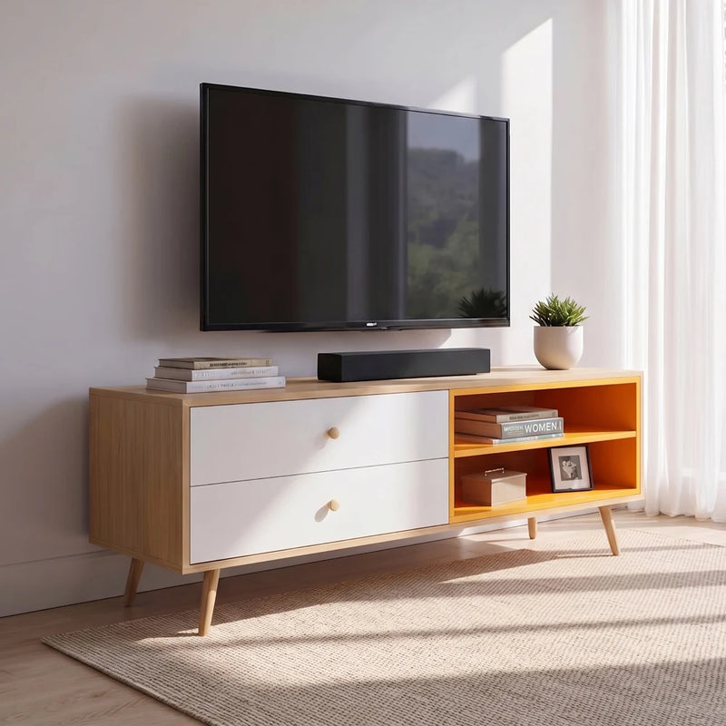 Mueble de TV de madera - Diseño escandinavo - Lenark